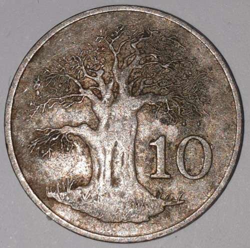 1989 - 10 CENT COIN - ZIMBABWE - (Copper-Nickel)